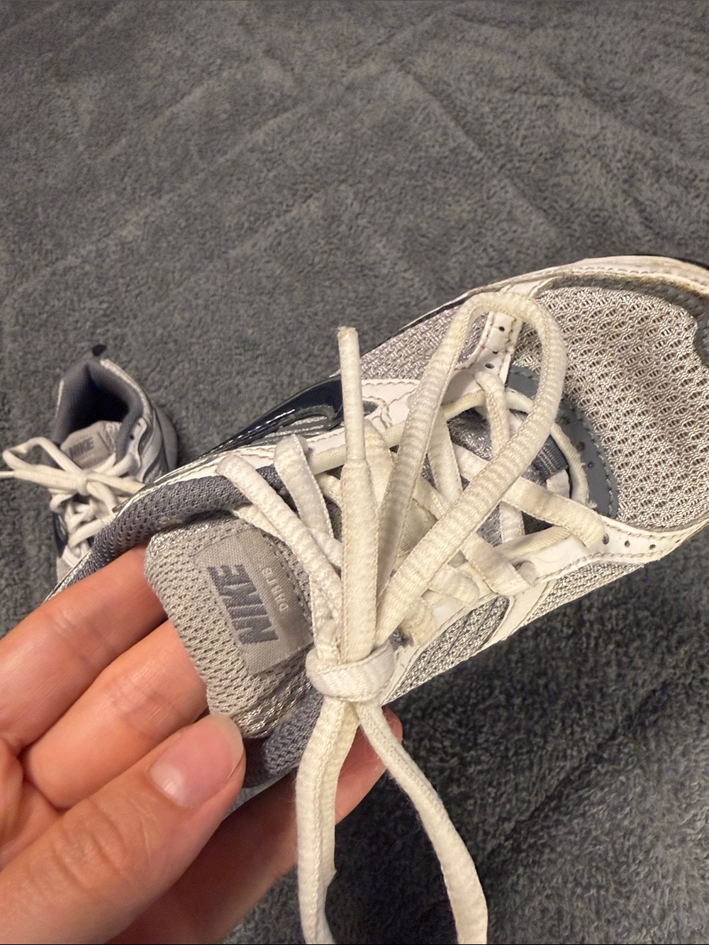 Nike Kids White and Gray Lace-Up Sneakers - Picture 10 of 12